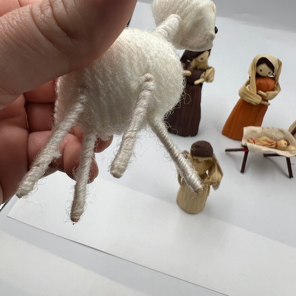 Vintage Set Corn Husk Dolls Christmas Nativity Scene 8 Pieces Handmade Decor - Picture 3 of 10